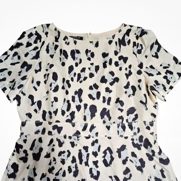 *Lafayette 148* New York 💯 SILK Amanda Print Flare Midi Dress Cheetah Womens 16 - Picture 7 of 12